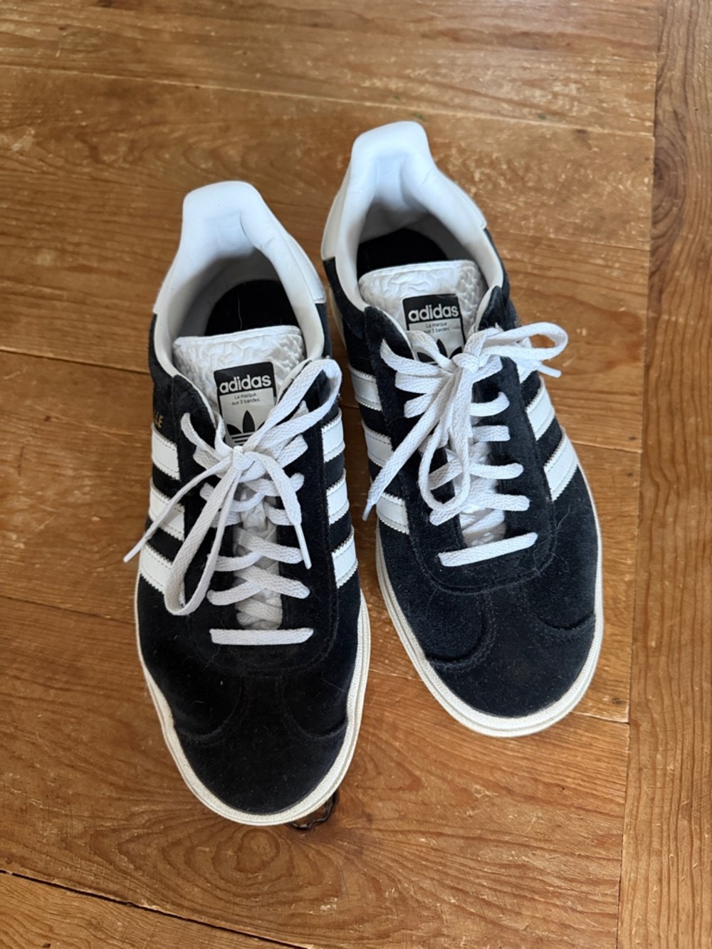 Adidas Black & White Classic Suede platform Sneakers